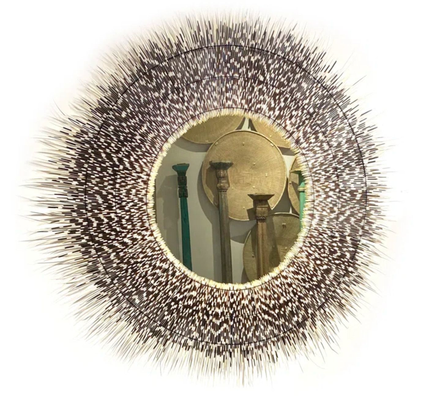 Porcupine Mirror, XL, 48&quot; Diameter, Mirror 24&quot; D