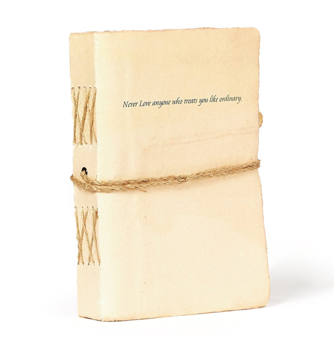 Journal, Soft Leather, White with Twine, Artisan Made, Indonesia