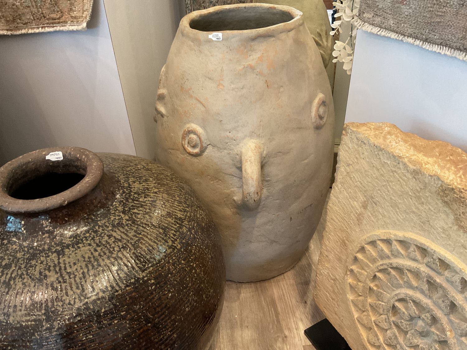 Urn Decorative Adrar Quazzane Morocco 25&quot;H Tan