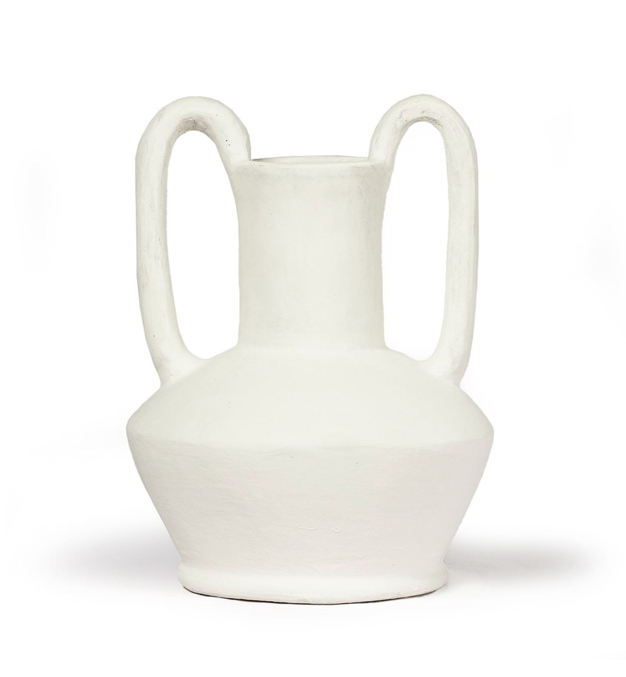 Vase, White Clay, 11&quot; H x 8&quot; W, Indonesia, Artisan Made, Not Waterproof