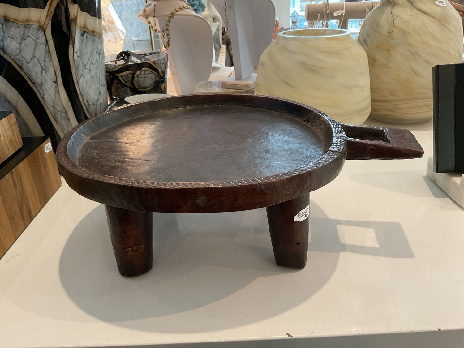 One-of-a-Kind Ethiopian Coffee Table Vintage 15.75&quot;W x 5.5&quot;H
