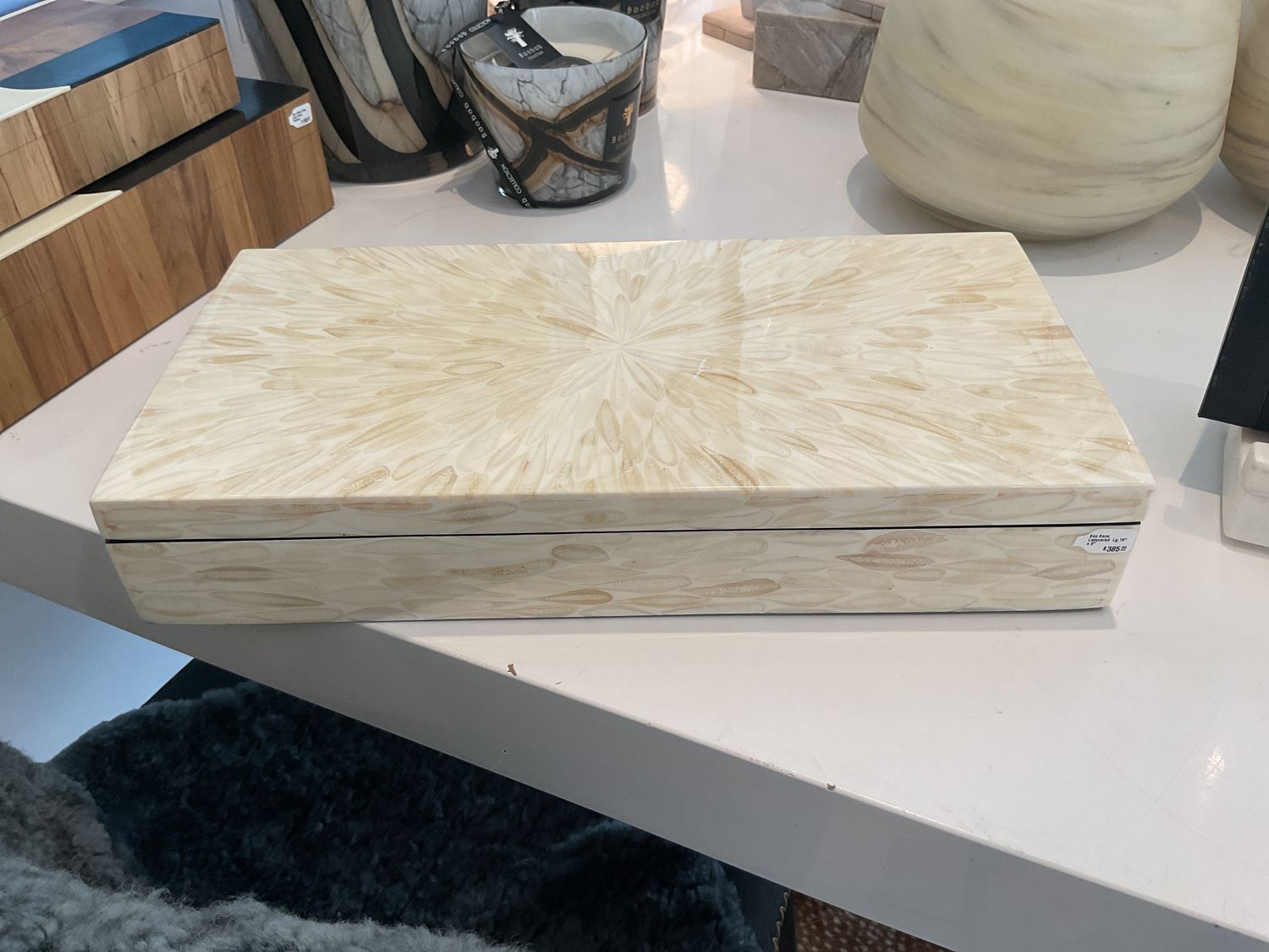 Box Bone Lacquered  Lg,16&quot; x 8&quot;