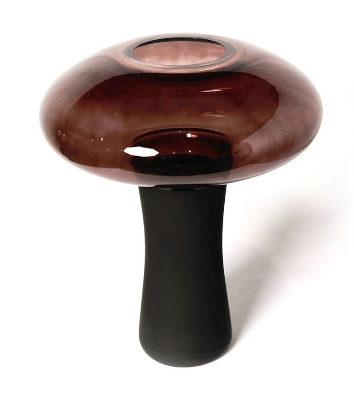 Vase, Sculpture, Transparent Glass, Borneo, Black and Brown