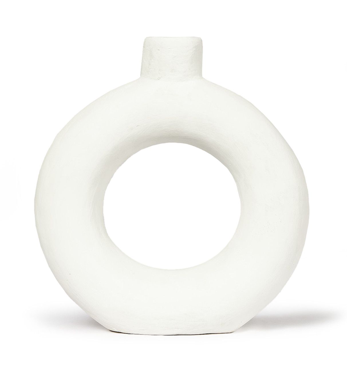 Vase, White Clay, Circle Shape, Natural Finish, Borneo Indonesia