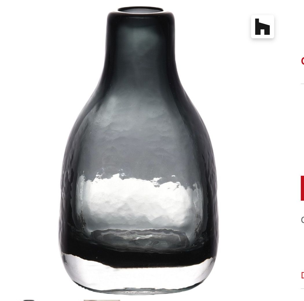 Glass Bottle One Of A Kind Grey Small (w) 3″ x (d) 3″ x (h) 6″