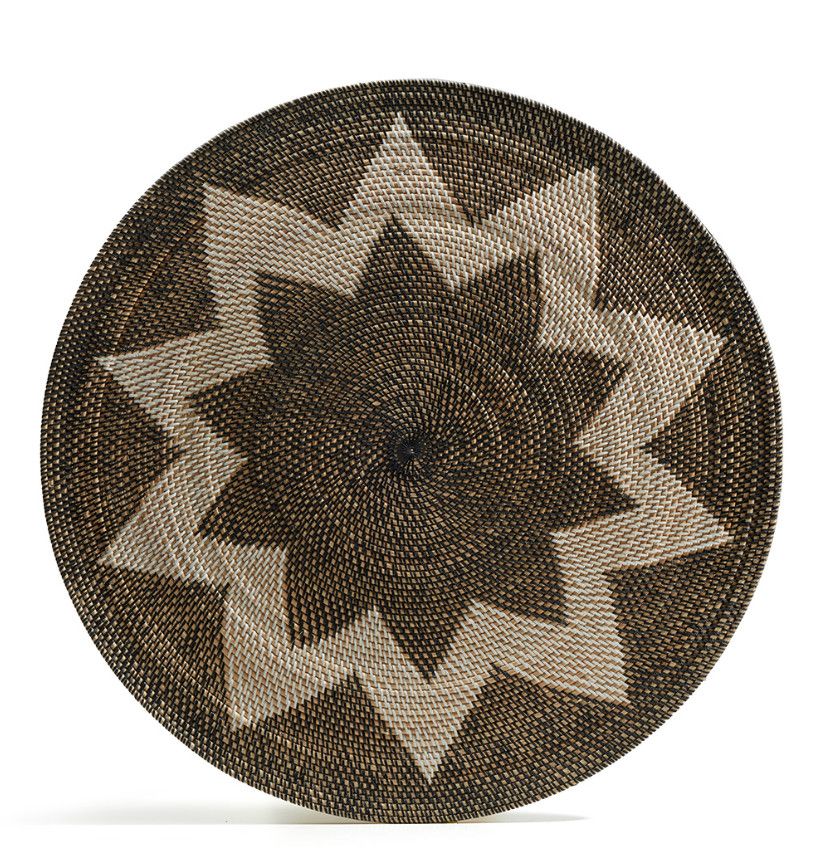Sculpture, Wall art, Natural Rattan, Recycled Fibers, Brown &amp; White, Borneo Artisan Made