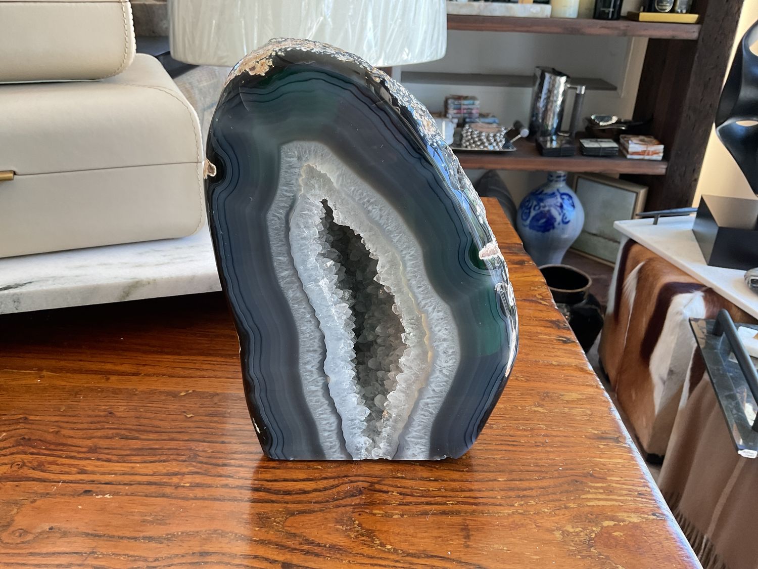 SOLD Agate Geode, Polished, 8 x 3 x 6&quot;h