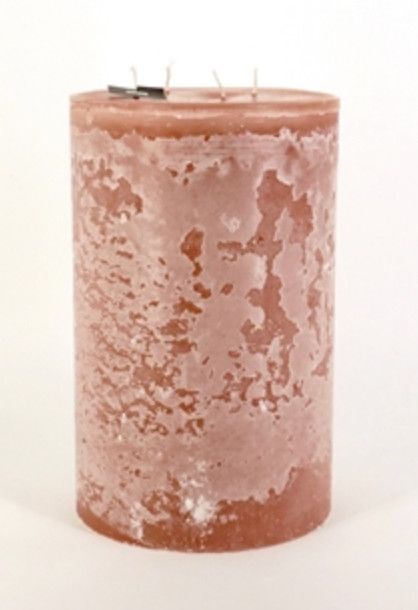 Round Pillar Candle, 8&quot; D x 12&quot;H, 4-Wick, Brick