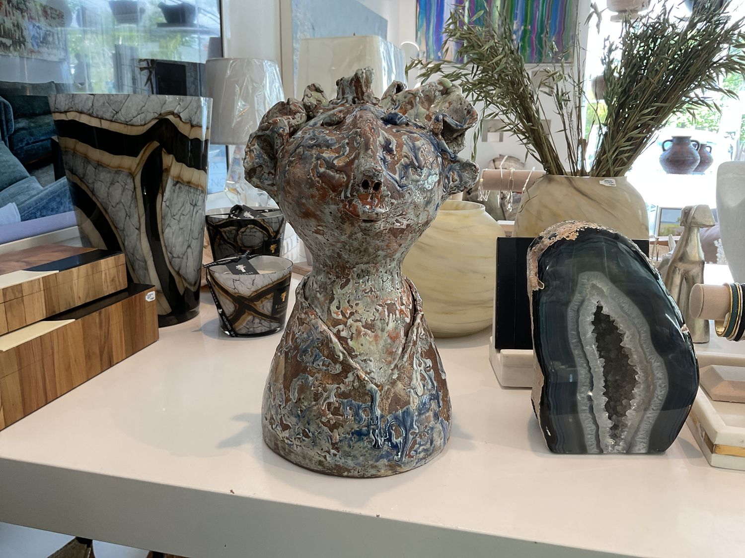 Art Sculpture, Original, Blue is My Color!, Thailand Artist, Ceramic