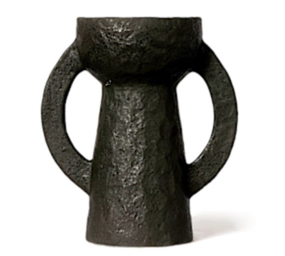 Vase, Black Ceramic, Artisan Made, Not Waterproof