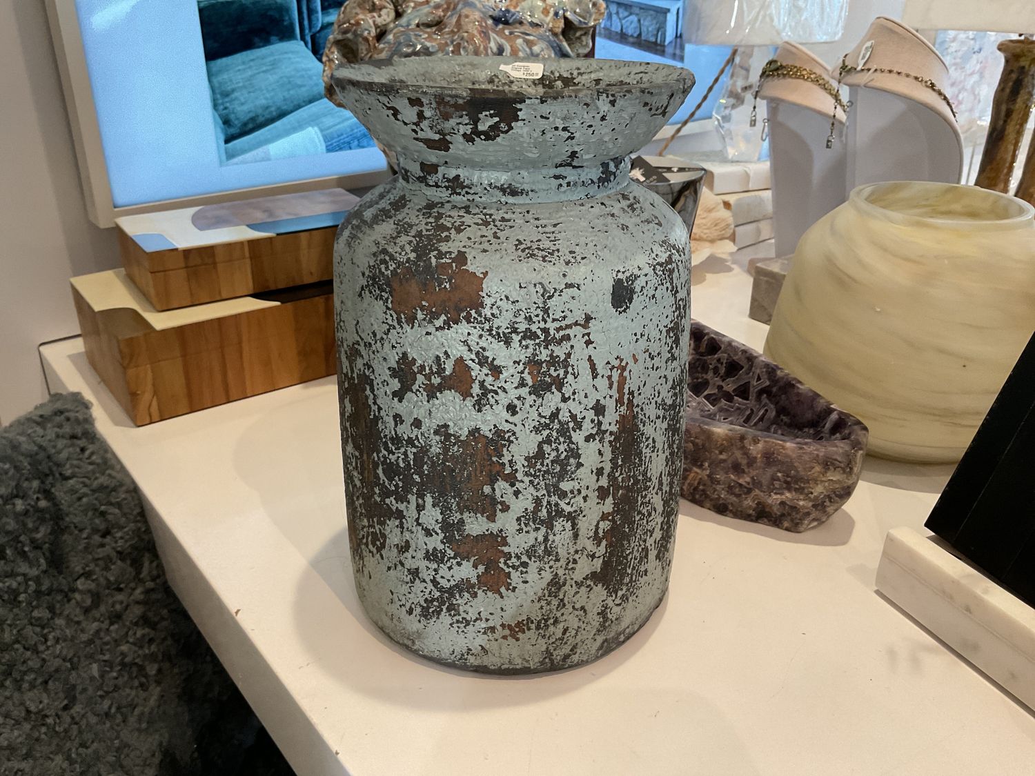 Oil Container Original Paint Vintage 1950&#39;s 12.25&quot;