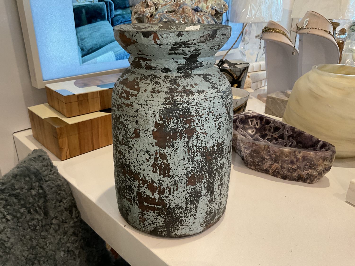 Oil Container Original Paint Vintage 1950&#39;s 12&quot;H