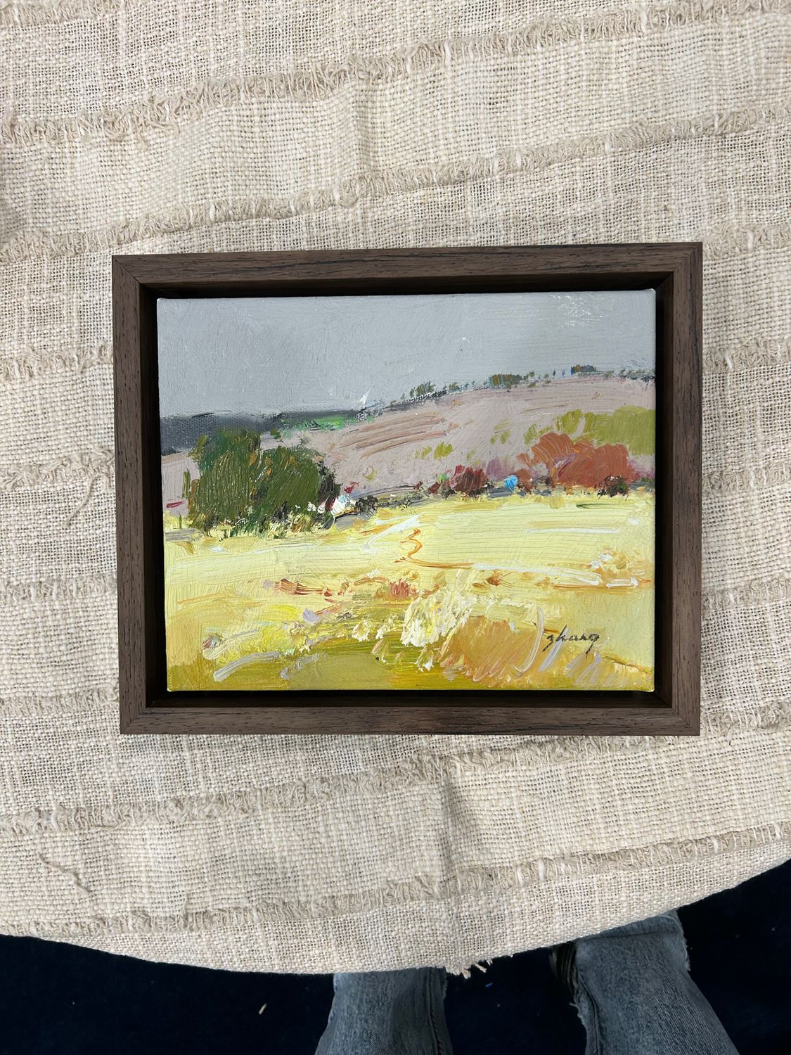Original Art, 8x10, Open Grassy Field with View