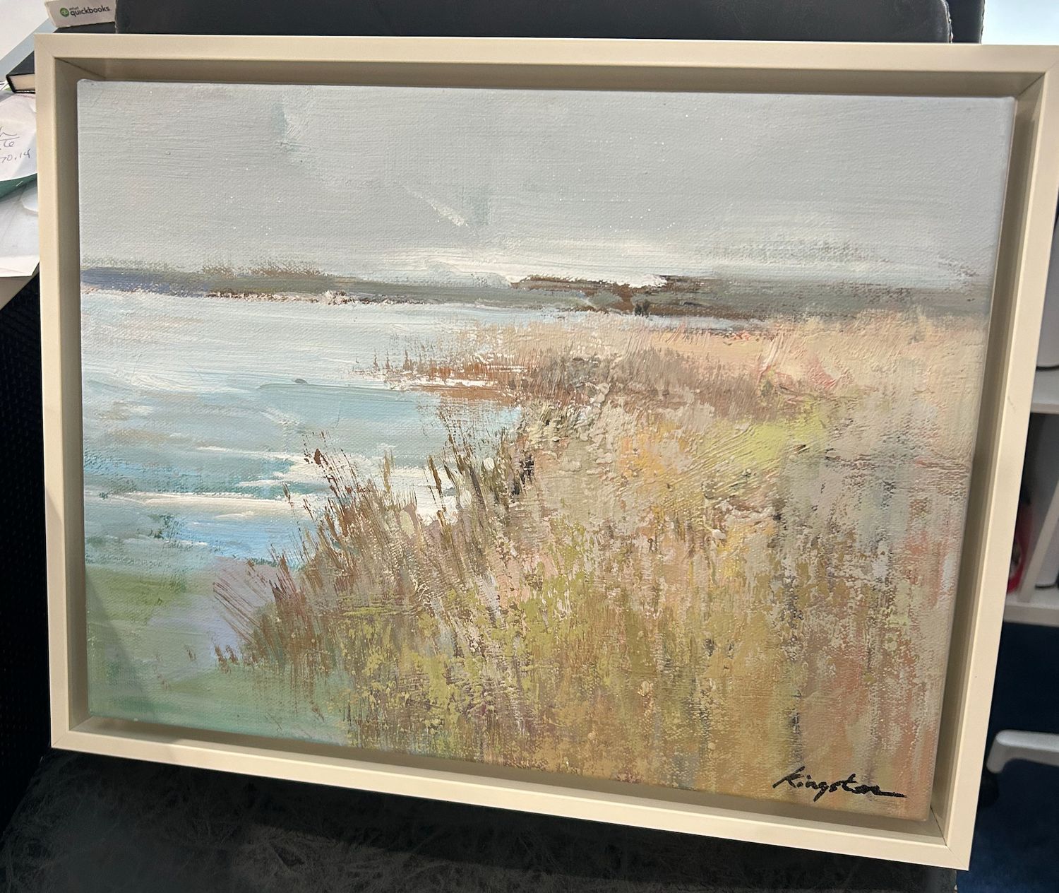 Original Art, 12x16, Marshy Bay with Blue Waters
