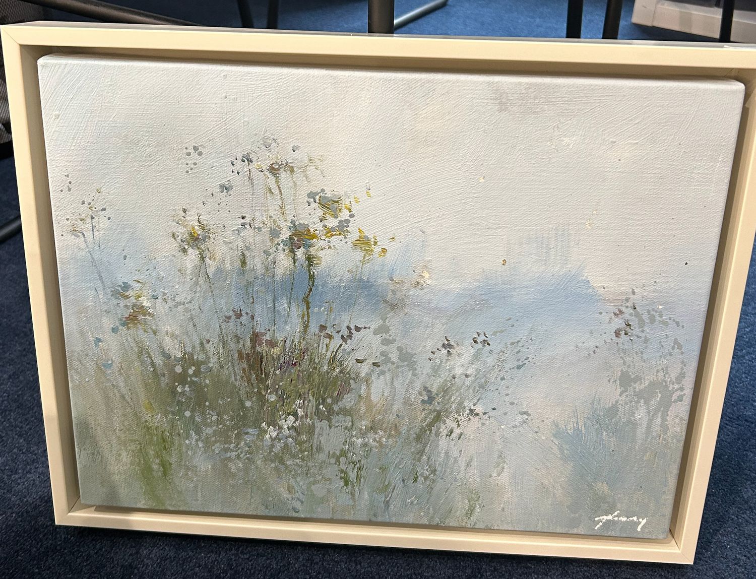 Original Art, 12x16, White Foliage with Hints of Blues