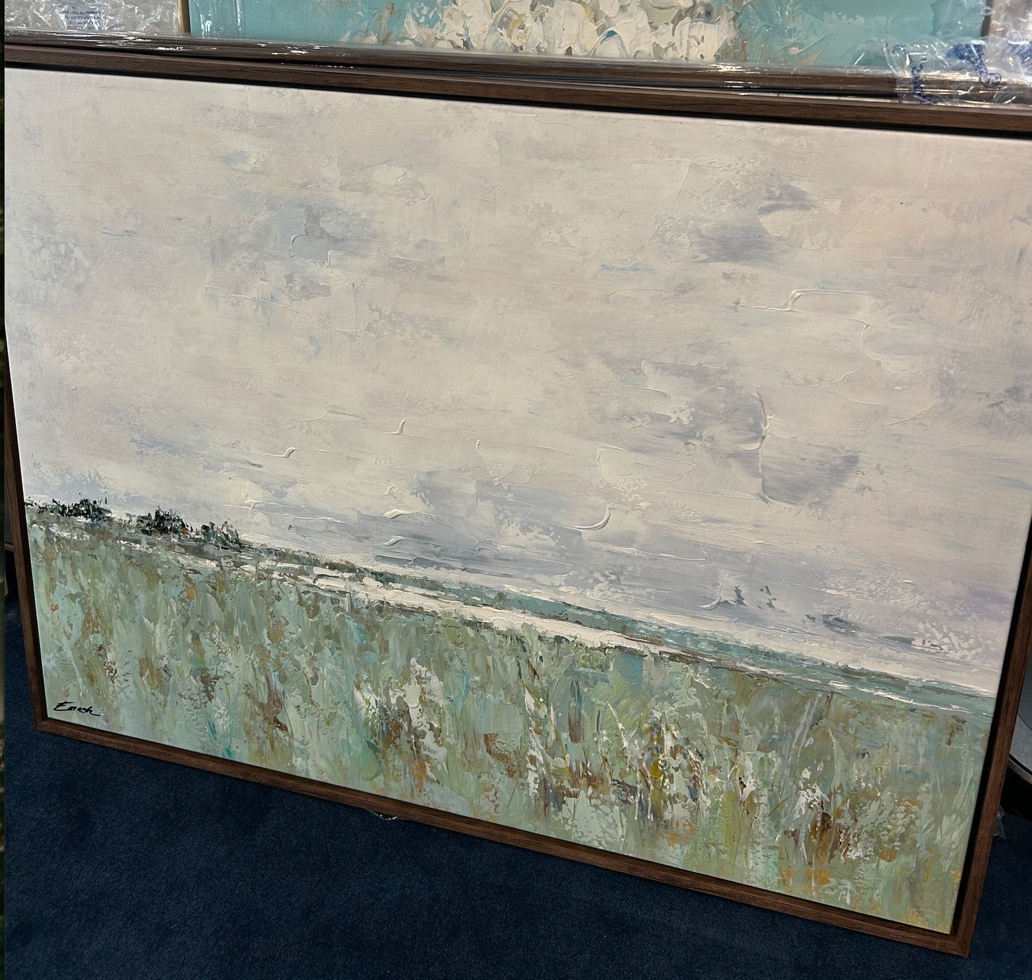 Original Art, 36x48, Brown Frame, Abstract Landscape