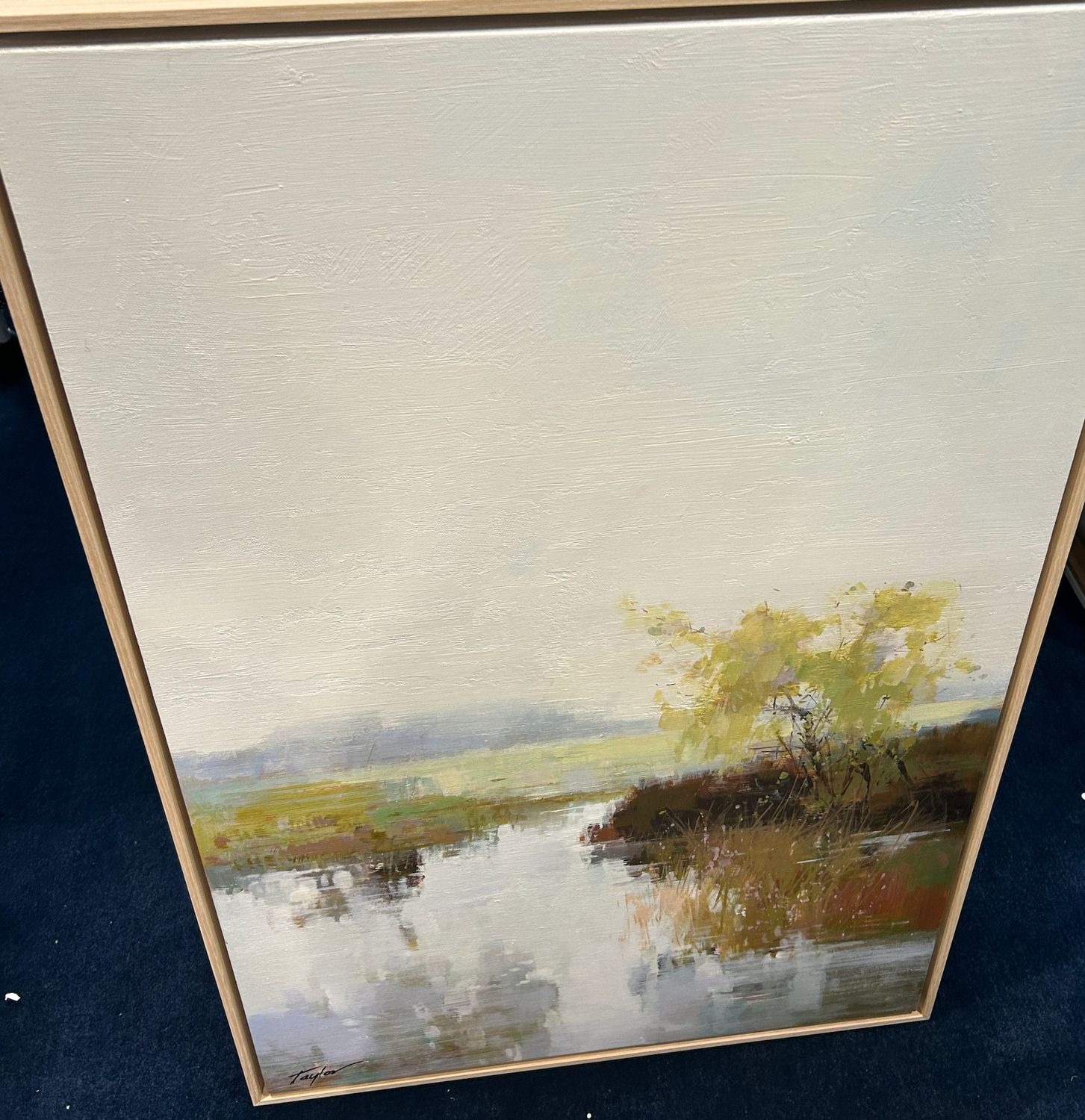 Original Art, 24x36, Natural Frame, Landscape with Lake