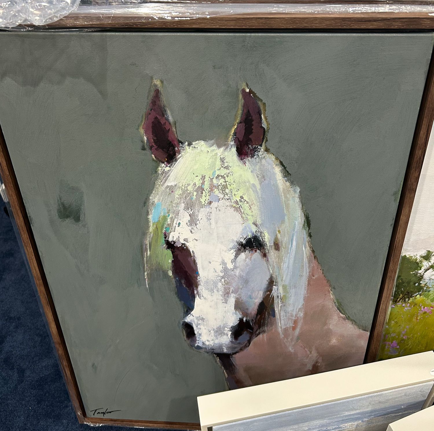 Original Art, 24x36, Brown Frame, Horse