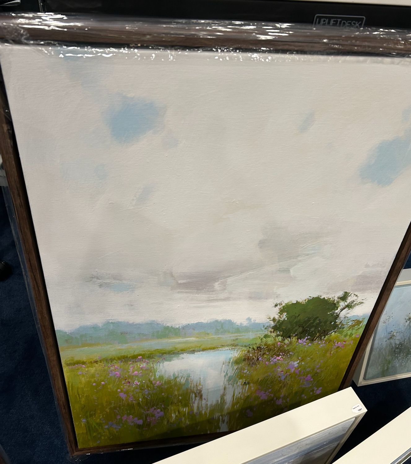 Original Art, 24x36, Brown Frame, Field and Trees