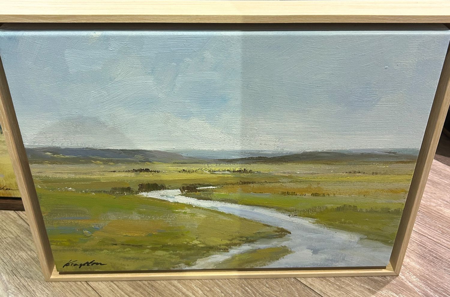 Original Art, 12x16, River Valley with Grassy Horizons