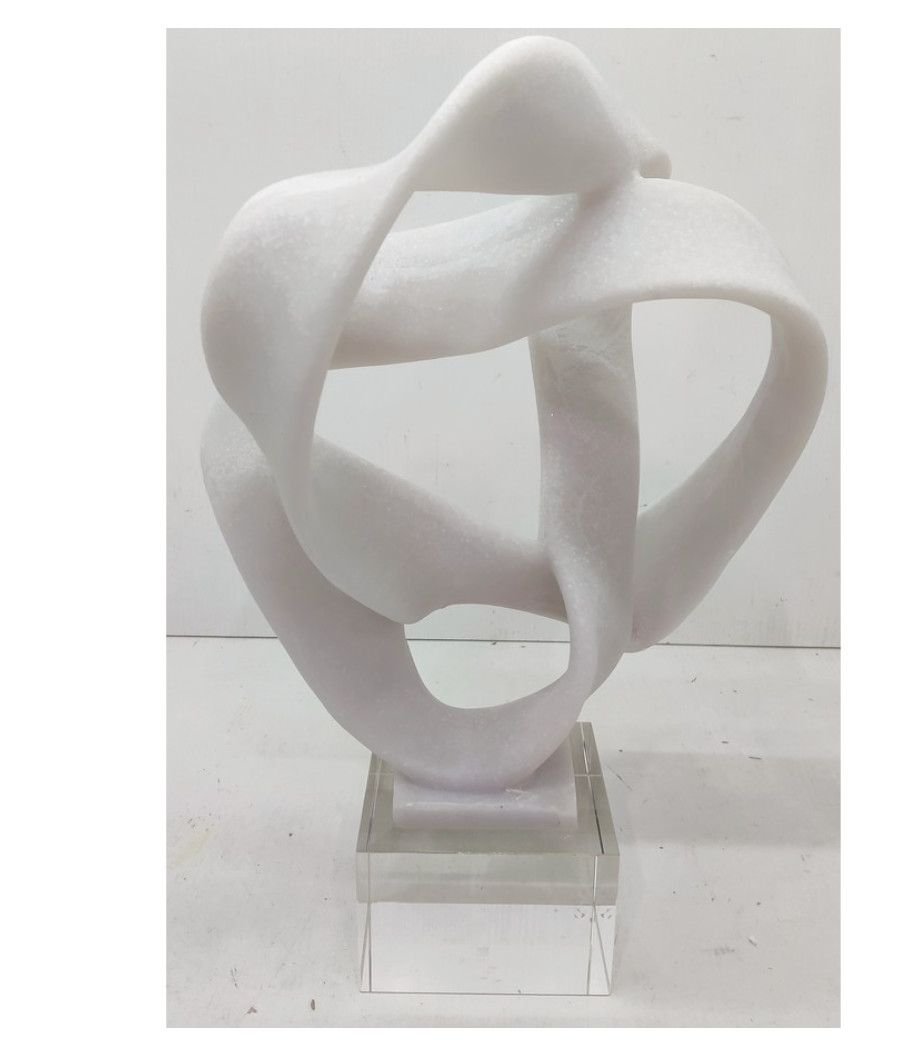 Sculpture Ethereal Ribbon Resin On Crystal Base 11&quot;