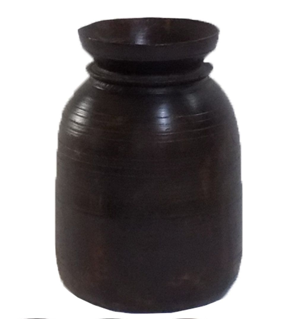 Wood Vase Pot W/ Neck Various Sizes Browns