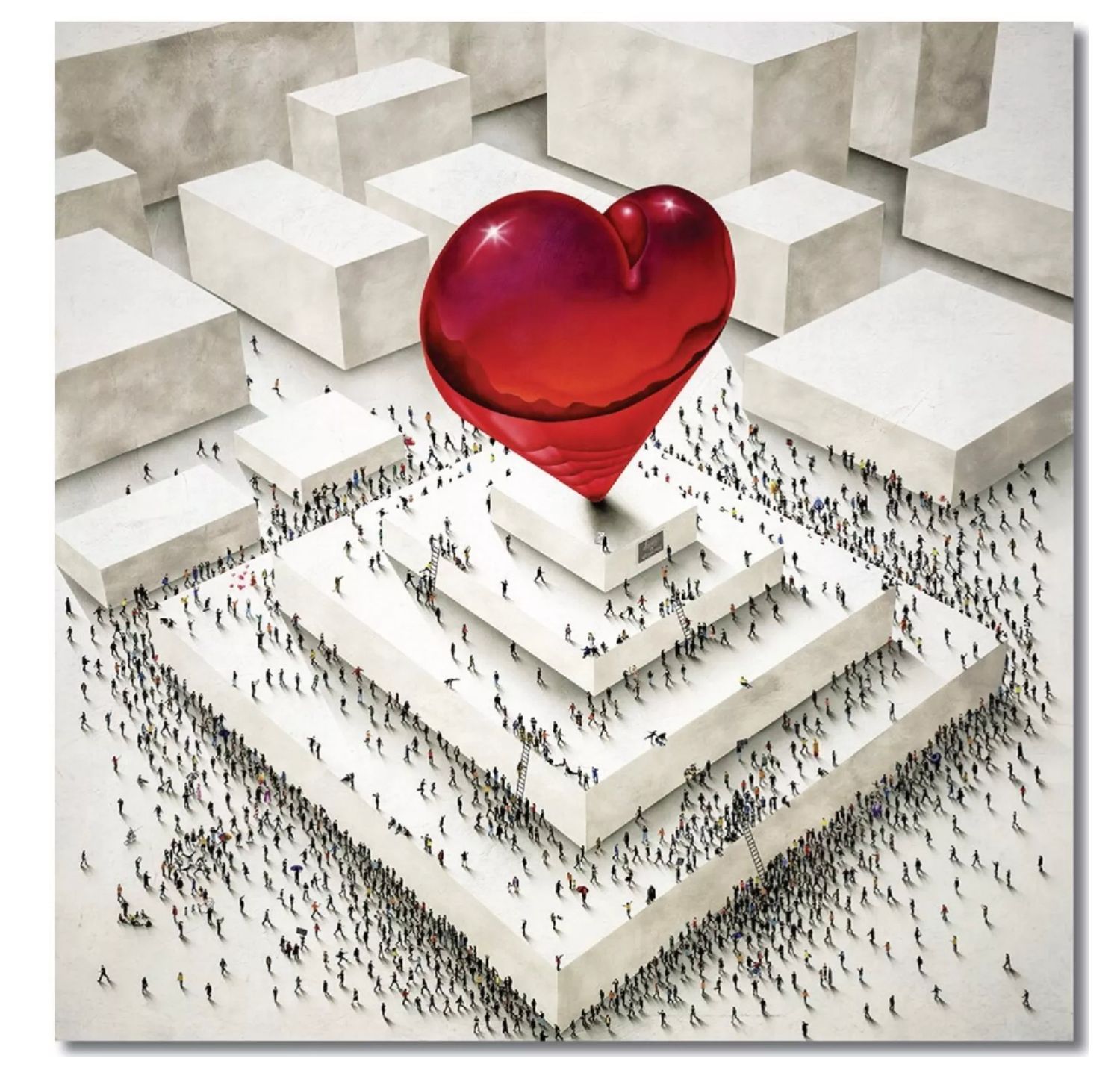 Art, Limited Edition of 75, Craig Alan, All You Need is Love, 40” x 40”, White Floater Frame