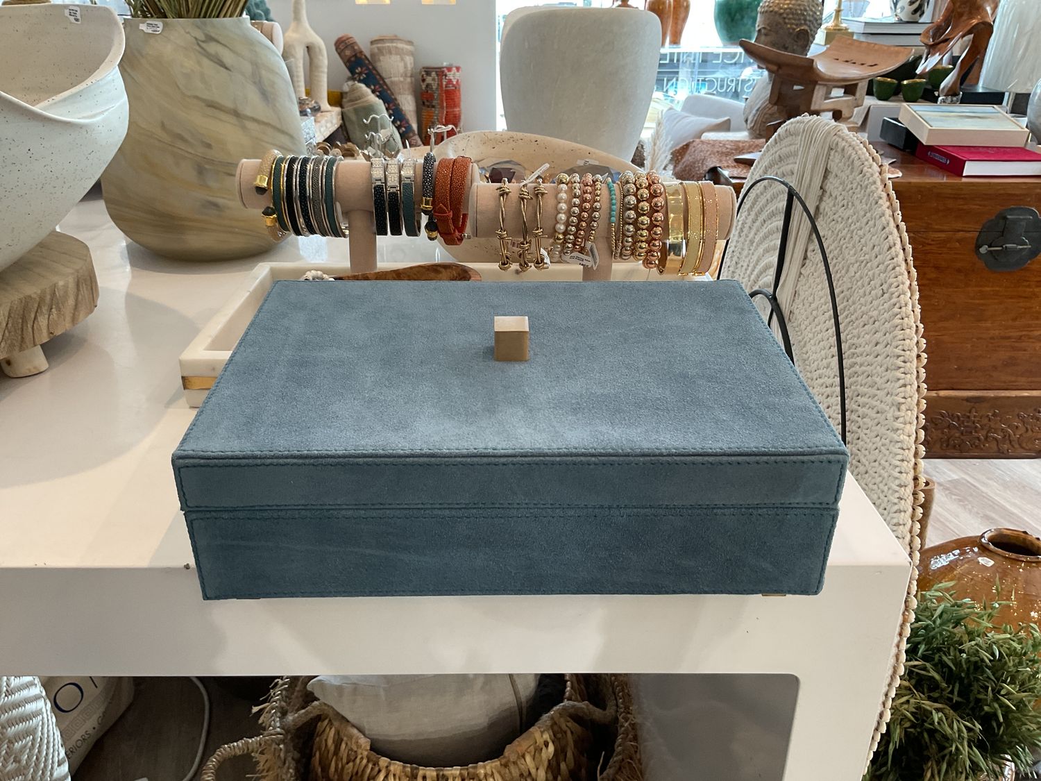 Box, Dusty Blue, Suede, Small