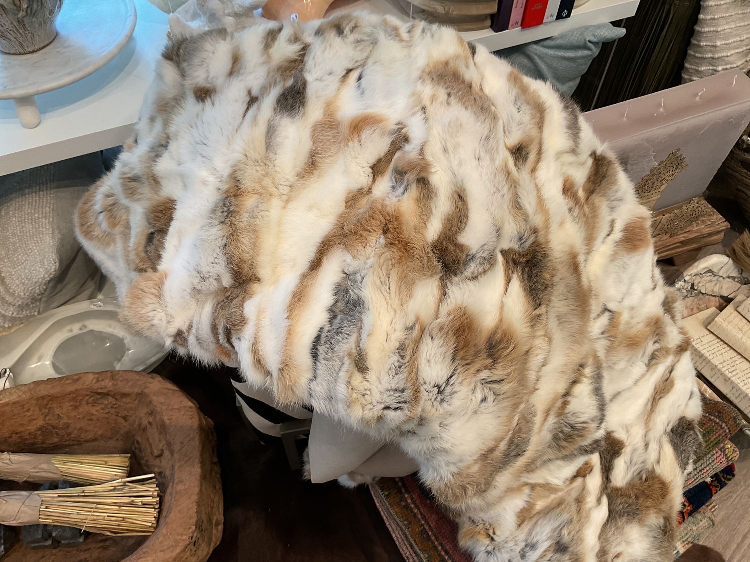 Throw, Brown Natural Rabbit