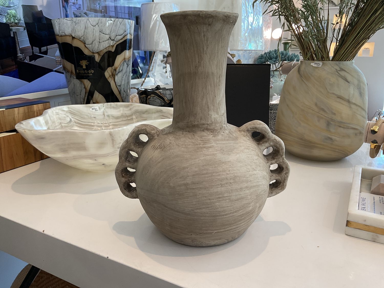 Vase, Natural Clay, Artisan Made, Indonesia, Not Waterproof