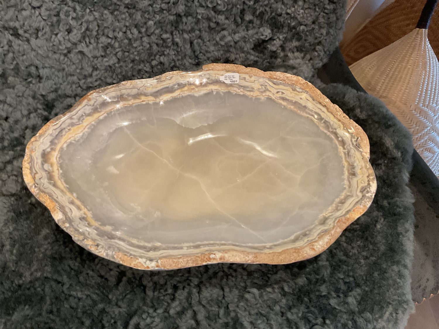 Onyx Bowl Oval Raw Edged Tans / Grey / Cream