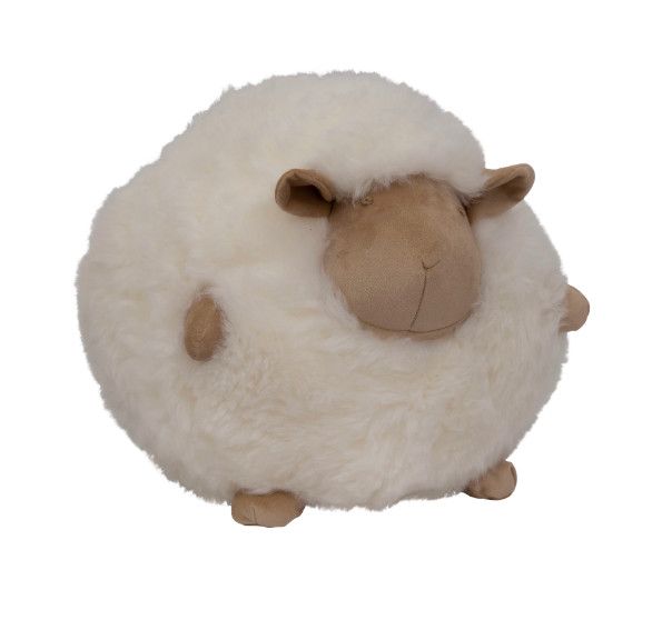 Pillow, White Sheep Ball, Sheep Wool