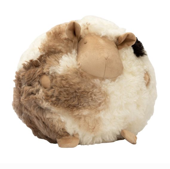 Pillow, Tri Color Sheep Ball, Sheep Wool