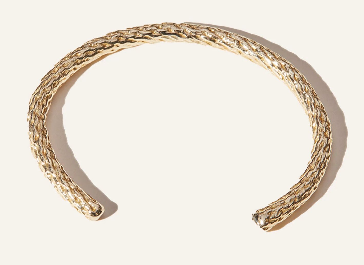 Bracelet, Cuff, 14K Gold Plated Brass, &quot;Twisted Cord&quot;