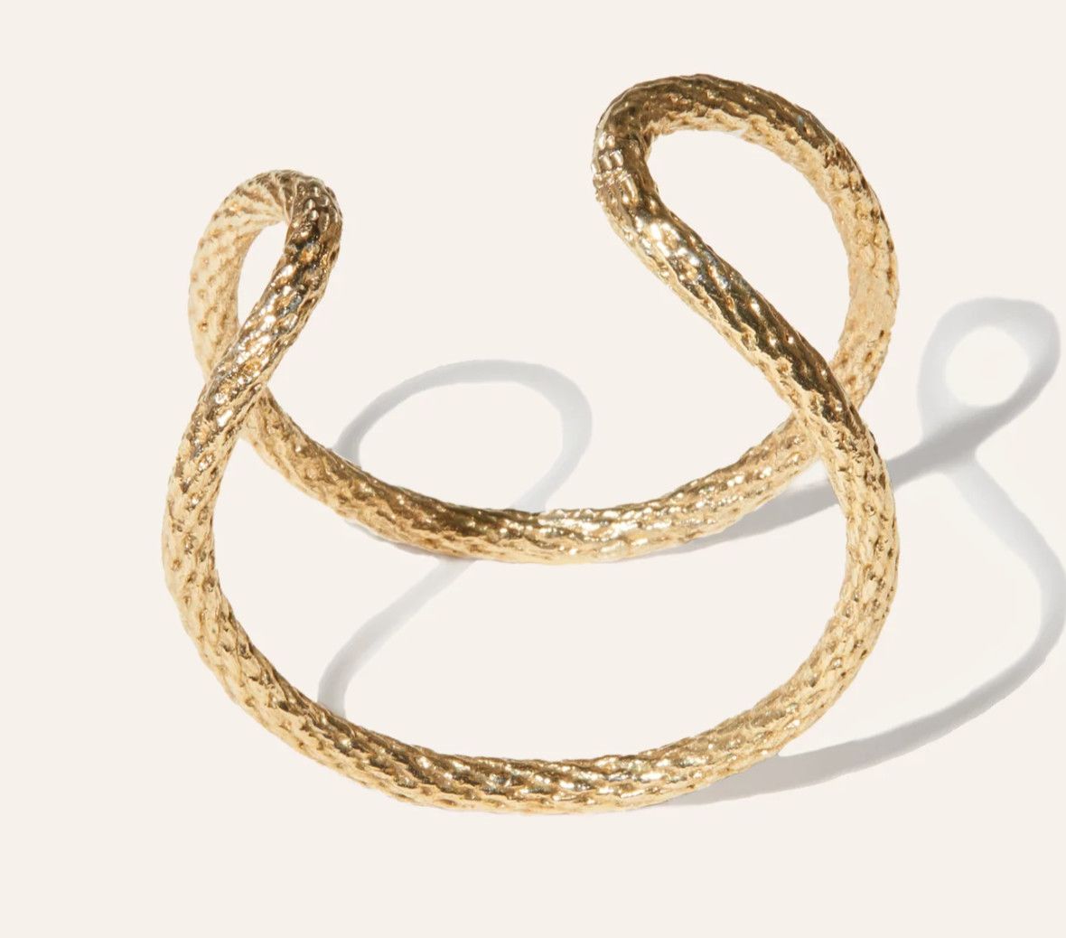 Bracelet, Cuff, 14K. Gold Plated Brass, &quot;Double&quot;
