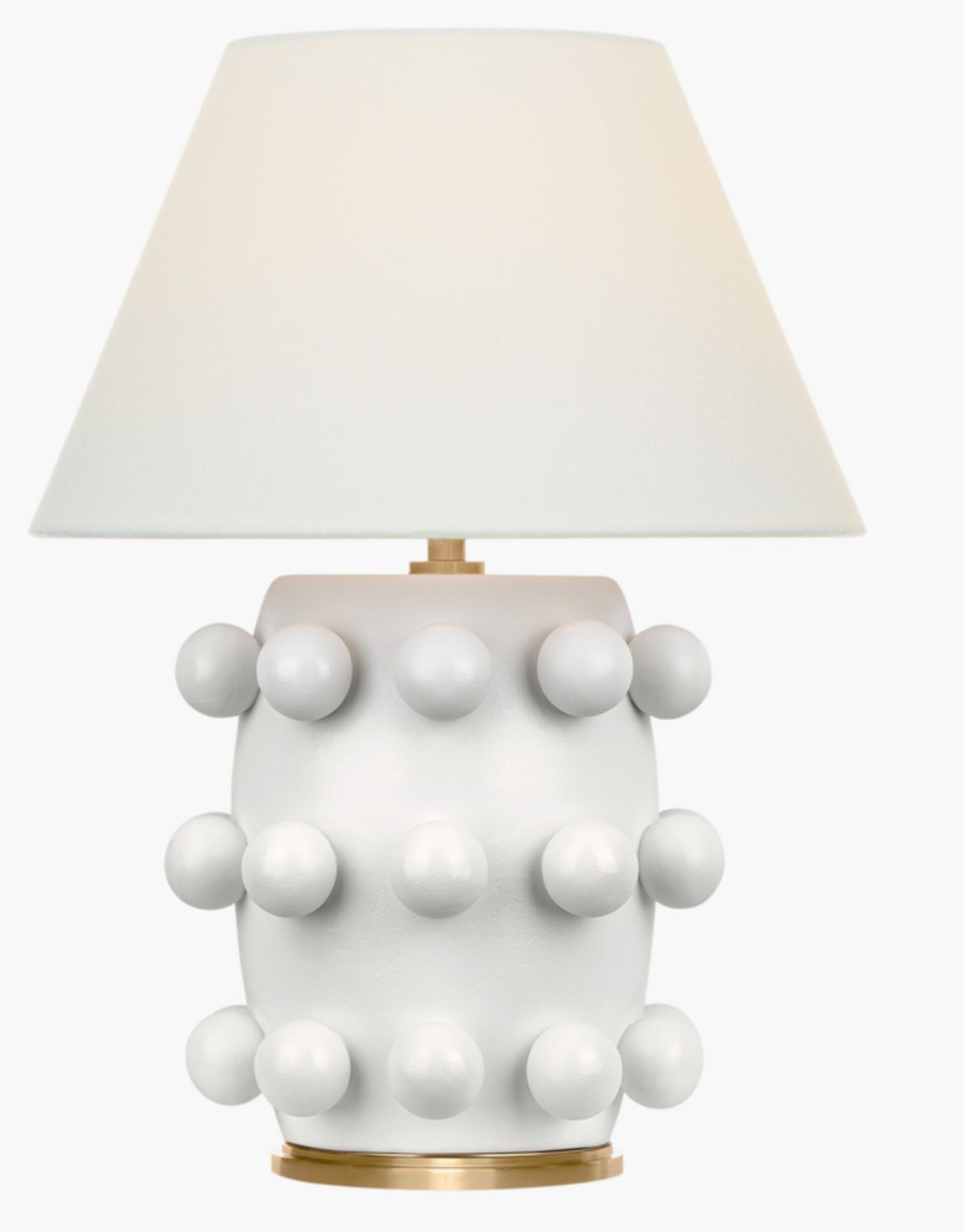Lamp, Cordless White 3-D Dots, 14&quot; H x 10.5&quot;W x 4.5&quot; Base, with Shade