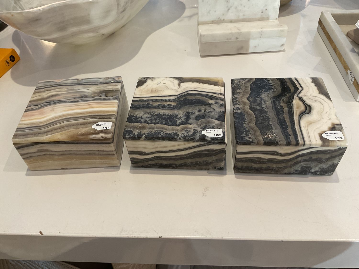 Box, Onyx Zebra Square