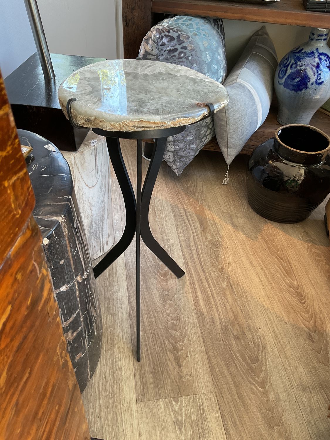 Agate Side Table, 9 x 9 x 24&quot;h