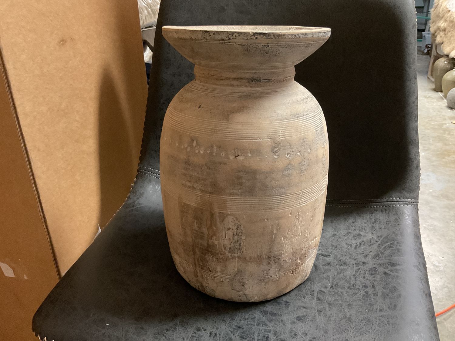 Oil Pot Vintage Wood 12.75”