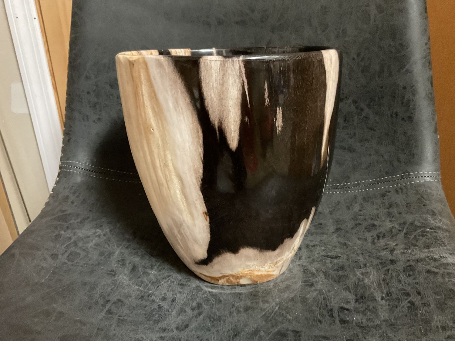 Petrified Wood Vase Indonesia 8.75”