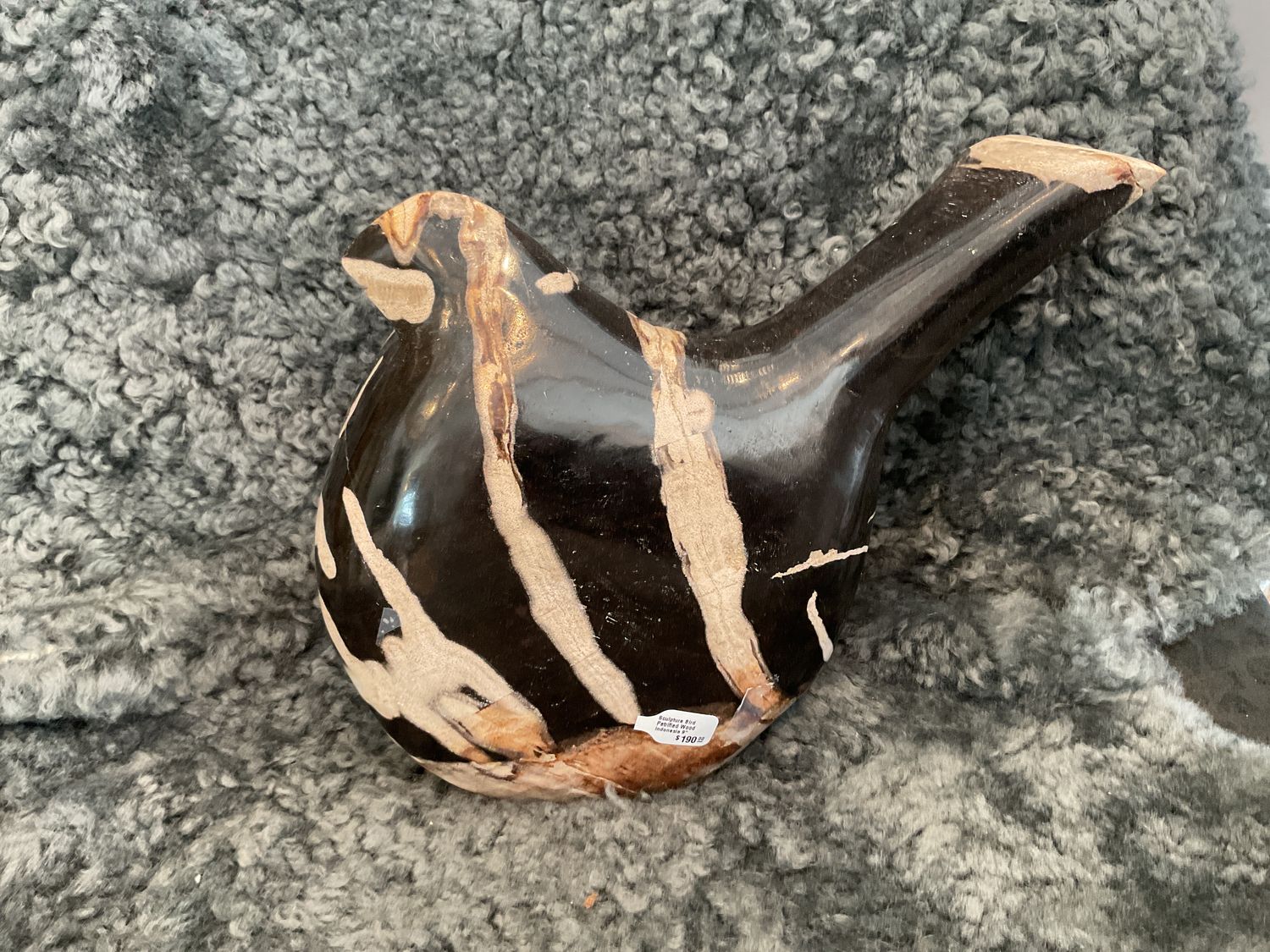 Sculpture Bird Petrified Wood Indonesia 9&quot;