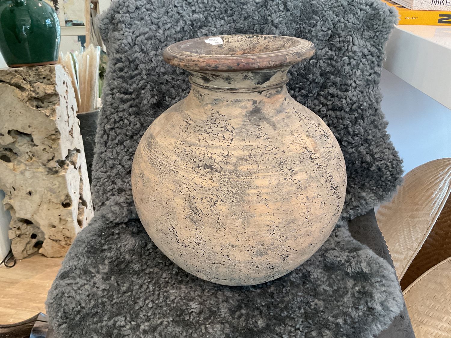Mid 20c. Oil Pot Wood Asia 13&quot;