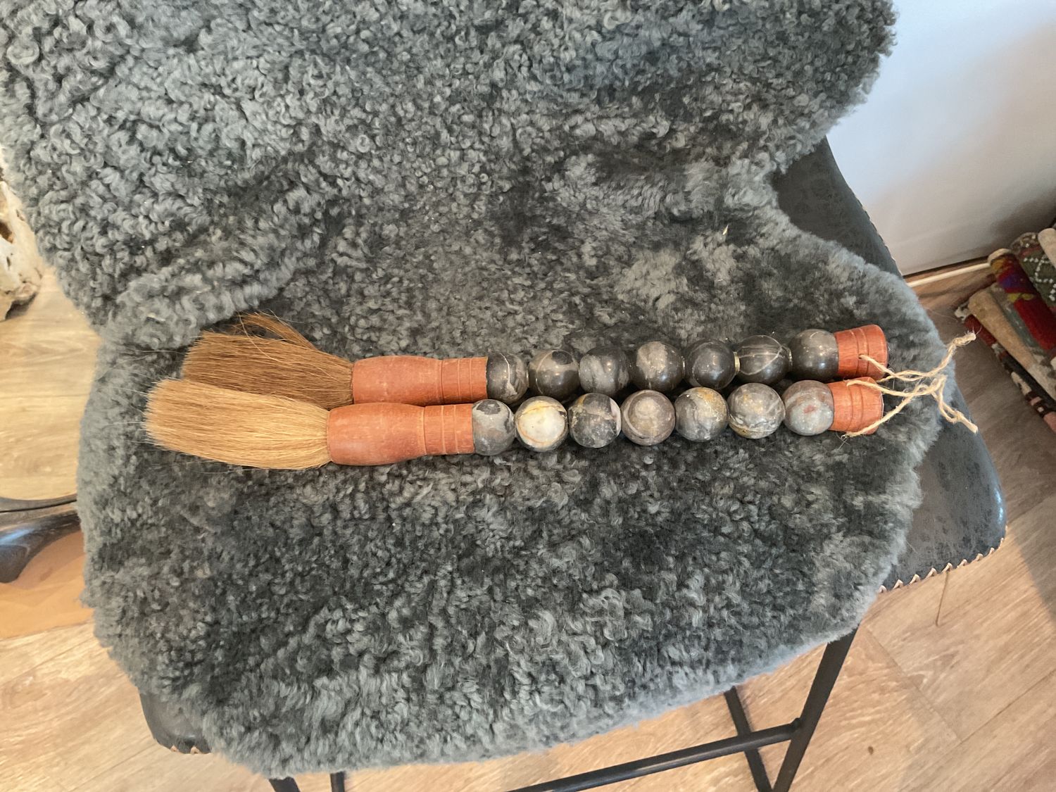 Calligraphy Brush Charcoal 7 Round Charcoal Stained Stone
