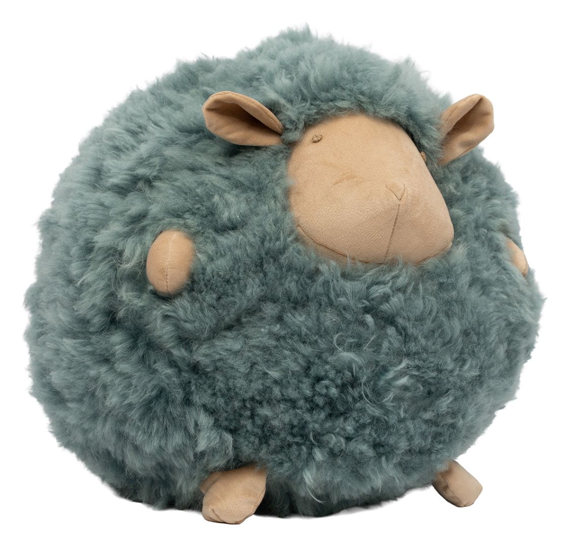 Pillow, Seafoam Sheep Ball, Sheep Wool