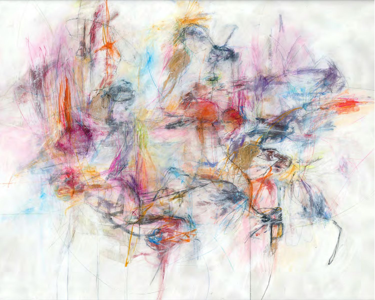 Original Art, &quot;Go Ask Cy&quot;, 60&quot; x 48&quot;, Kelly O&#39; Neal Mixed Media, Silver Frame