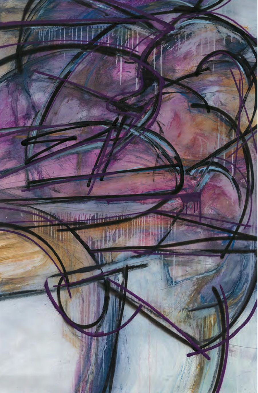 Original Art, &quot;Fool&#39;s Errand&quot;, 40&quot; x 62&quot;, Kelly O&#39; Neal Mixed Media, Loose Canvas TBF Silver