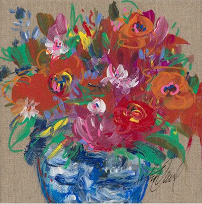 Original Art, Florals on Canvas, 6&quot; x 6&quot;, Kelly O&#39; Neal Mixed Mediums