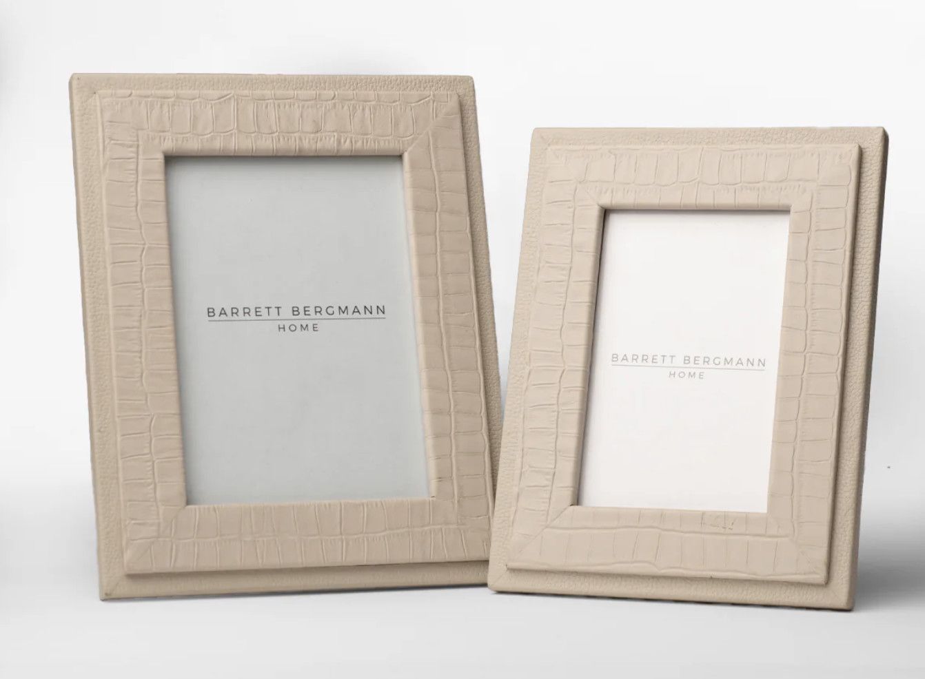 Frame, Medium, Neutral Croc-Embossed Leather