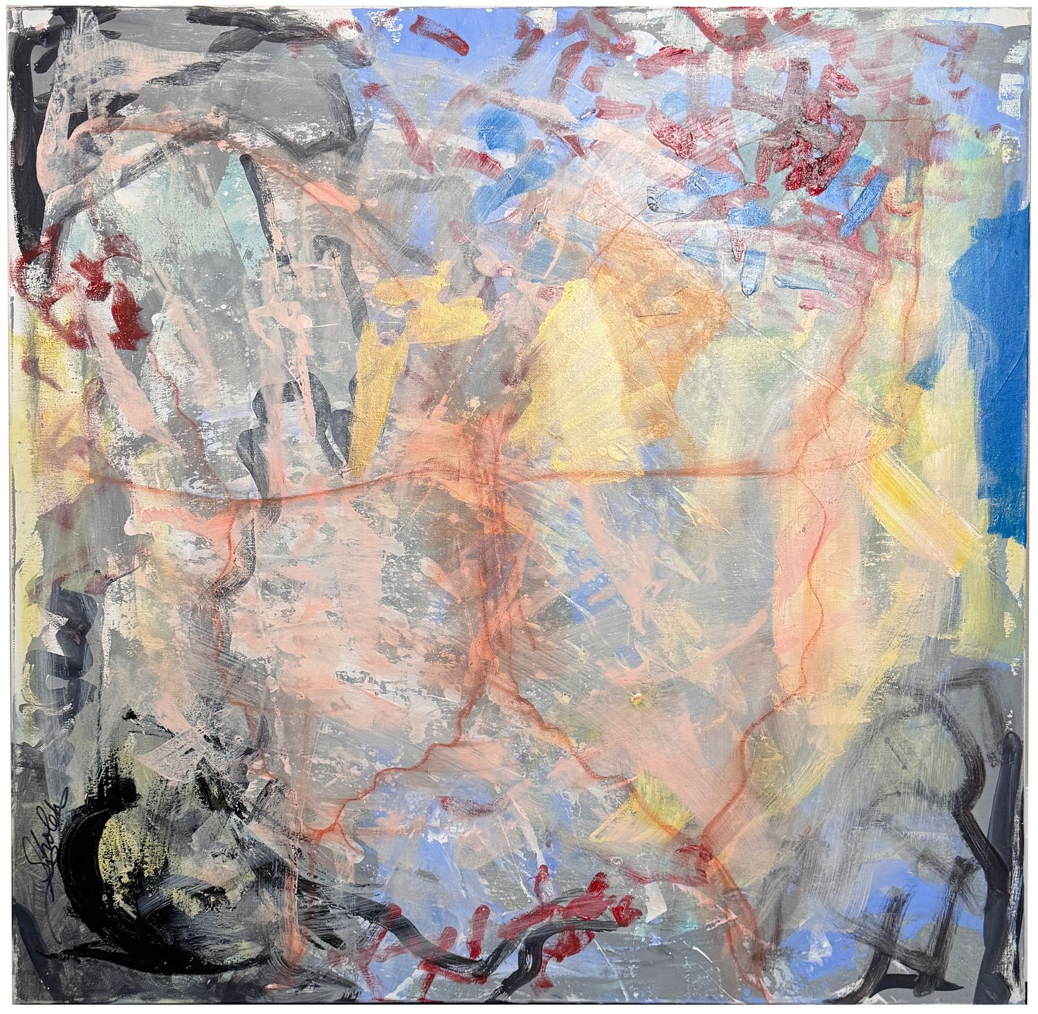 Original Art by Sholeh Janati, Part II Triptych, Mixed Media on Canvas, 36&quot; x 36&quot;