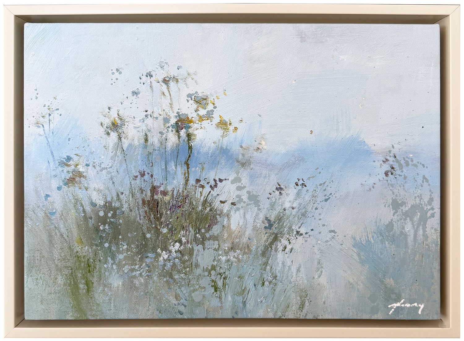 Original Art, 12x16, White Foliage with Hints of Blues